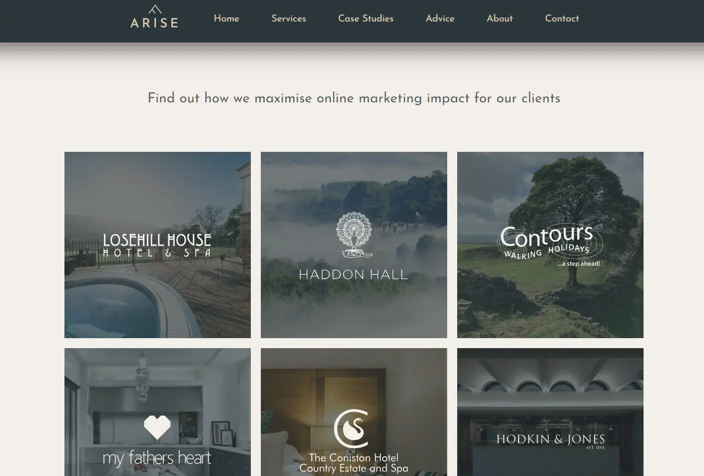 Arise website screenshot