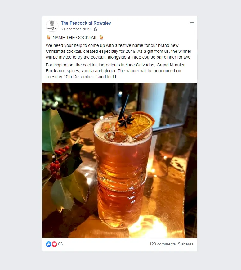 Social media competition post