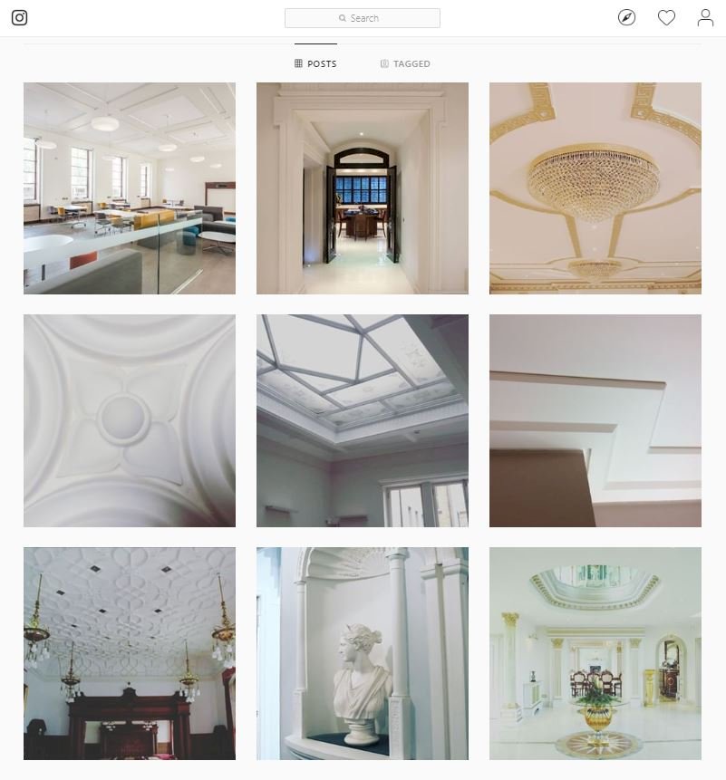 Instagram layout with considered aesthetic theme