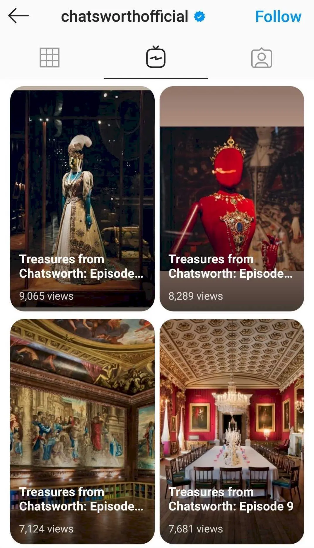Screenshot of Chatsworth House Instagram feed
