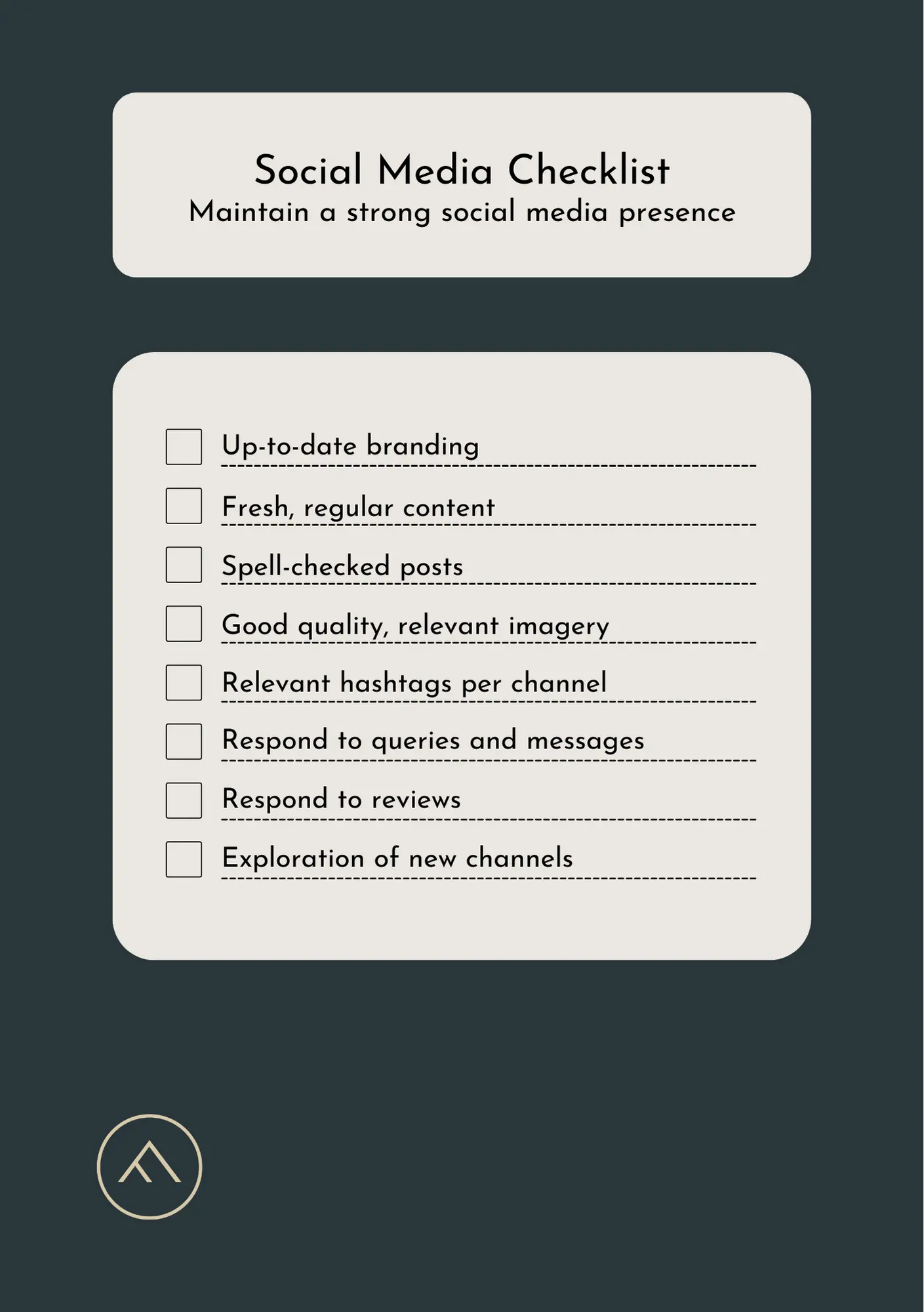 social media checklist